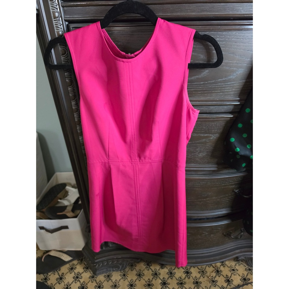 Pink Martini Hot Pink Sleeveless Mini Dress Exposed Back Zipper XS Fuchsia